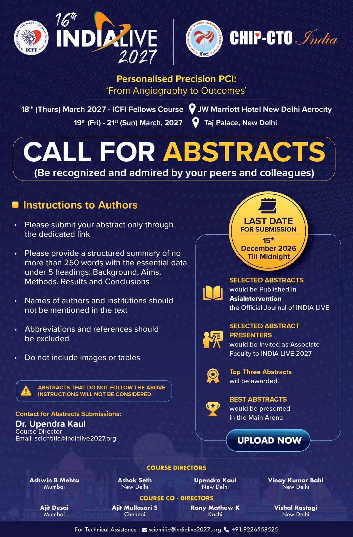 INDIALIVE 2027 — Call for Abstracts
